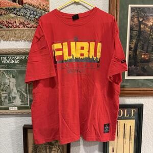Vintage 90s/00s FUBU Platinum MCMXCII Designer Men’s‎ Red Shirt Size 2XL